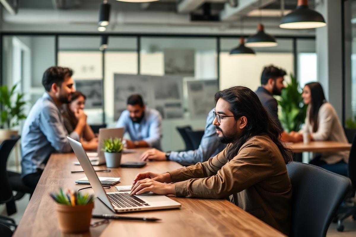 Pakistani freelancers collaborating in modern workspace