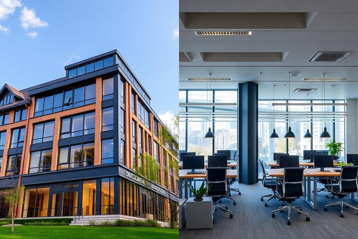 Traditional office vs modern flexible workspace